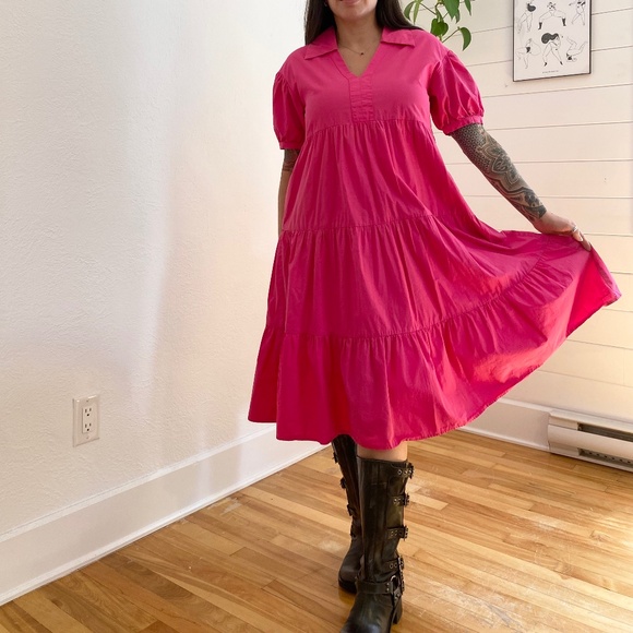 English factory puff sleeve tiered dress - Picture 6 of 6